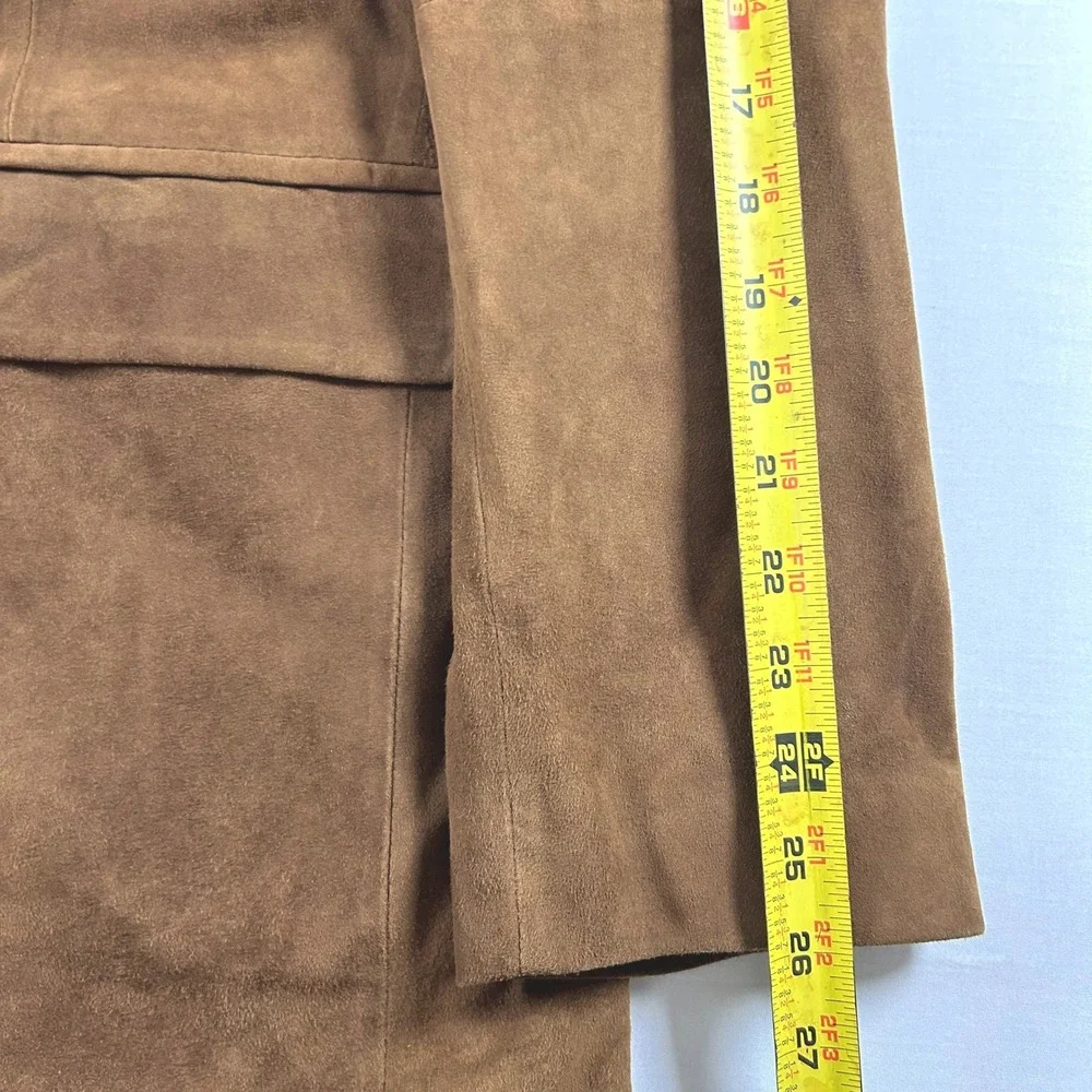 John W Nordstrom Goat Suede Sport Coat Mens 42L Brown Leather Blazer Jacket